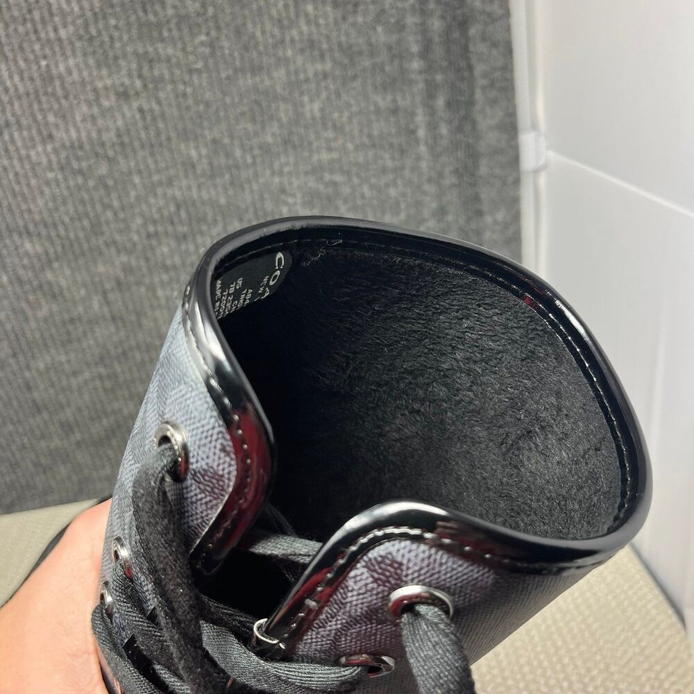 Coach Tristee Tall Rain Boots Rubber Black Signature Print Logo Women’s 7 B - Picture 9 of 9